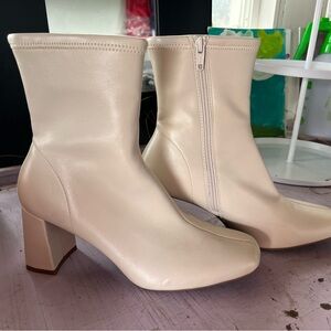 Target Cream Heeled Boots